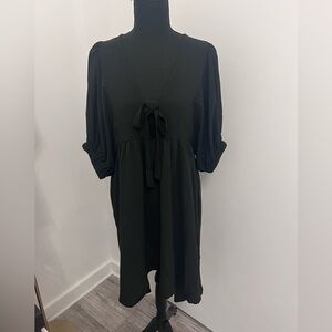 Chic Black Puff Sleeve Dress